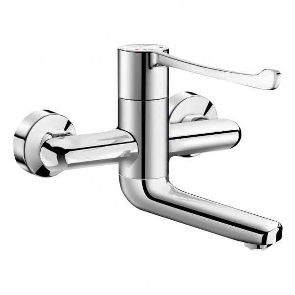 Delabie Wall Mounted Tap Fixed lever swivel/fixed spout L120 Chrome 2640S