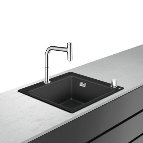 Hansgrohe Undermount Sink C51 Pack Graphite Black/Chrome 560 mm 43217000