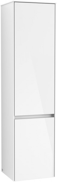 Villeroy and Boch Tall Bathroom Cabinet Collaro Left hinges 2 doors Glossy White