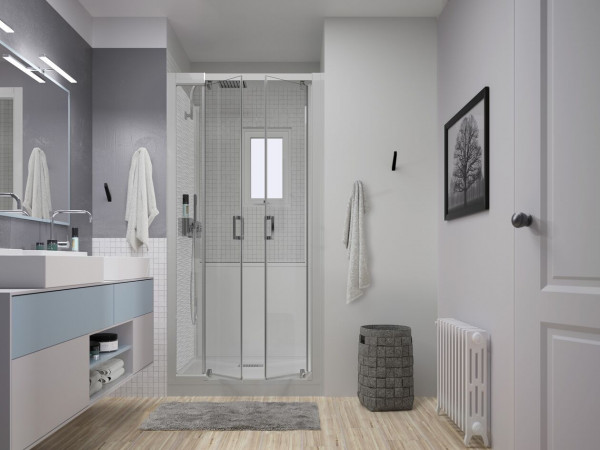 Kinedo Shower Enclosures Kinemagic Design, Niche, 1000x700mm, Thermo, half-height, Pivot doors