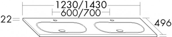 Double Basin Burgbad Vry 2 people 1270x62mm SHBR123-C0001