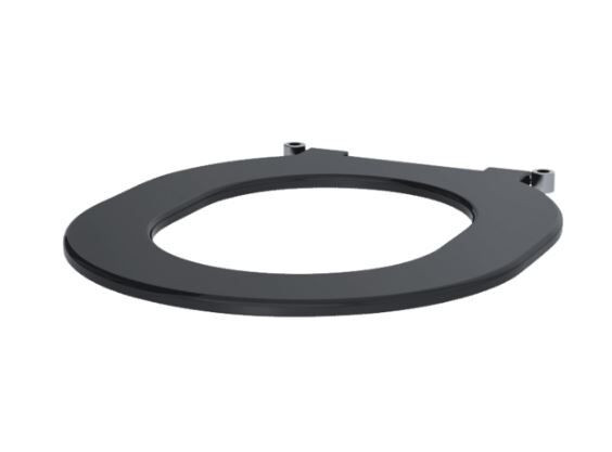 Delabie D Shaped Toilet Seat Black Plastic Oval Standard without cover 101619