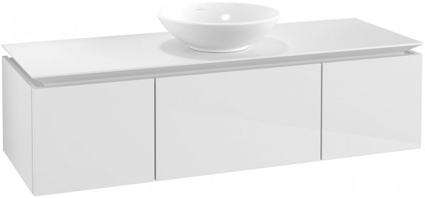 Villeroy and Boch Countertop Basin Unit Legato 3 Drawers 1400x380x500mm Glossy White