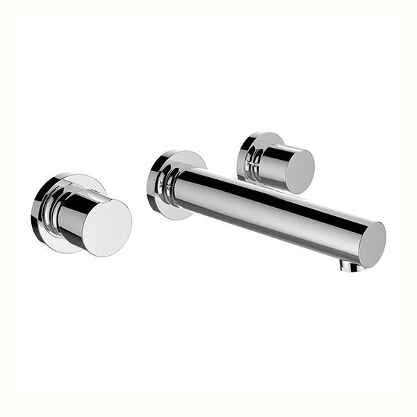Wall-Mounted 2 Handle Basin Tap Laufen THE NEW CLASSIC 3-hole flush mount 180 mm Chrome