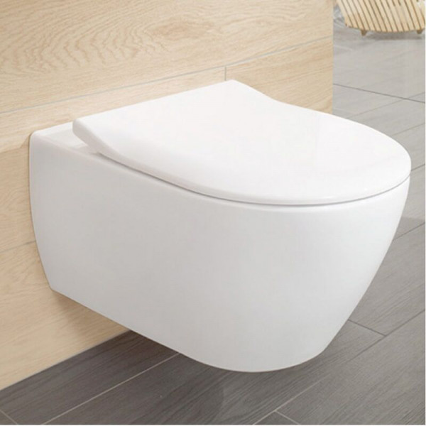 Villeroy and Boch Wall Hung Toilet Subway 2.0 White Rimless Toilet Seat Soft CloseSlimseat 5614R201