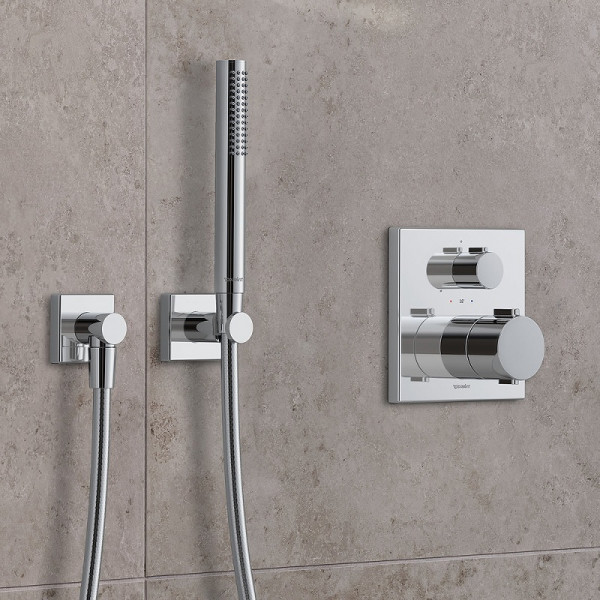 Thermostatic Shower Mixer Duravit Square flush-mounted, 1 outlet 150x150x94mm Chrome TH4200015010