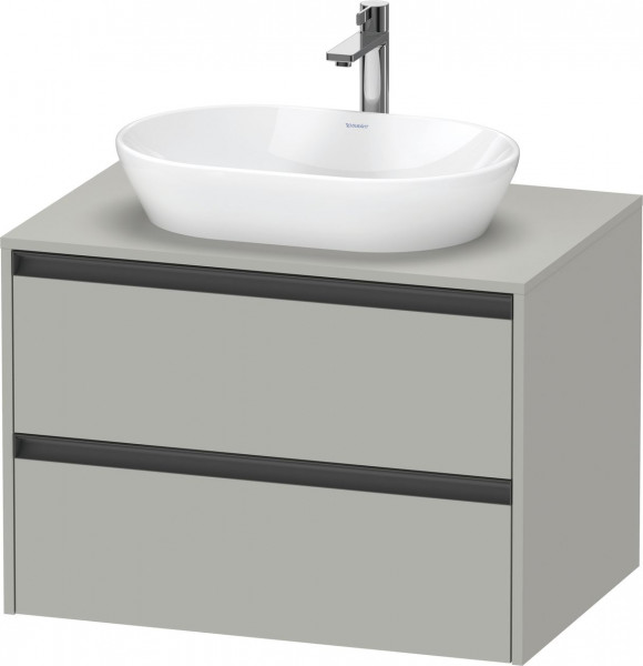 Vanity Unit For Countertop Basin Duravit Ketho.2 2 drawers, anthracite handles 800x568mm Concrete Grey Matt K24895007070000