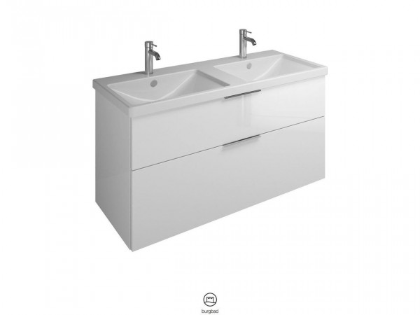 Bathroom Set Burgbad Eqio Double washbasin, 2-drawer unit 1230x645mm Customisable SEYS123-PN258