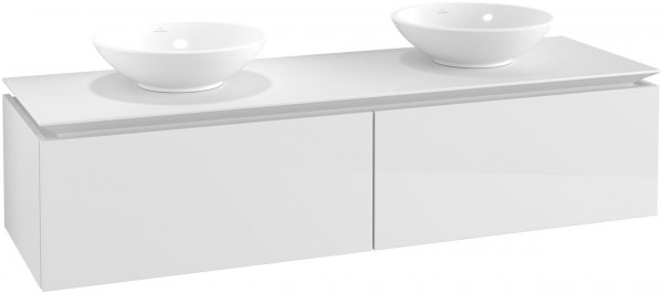 Villeroy and Boch Double Basin Vanity Unit Legato 1600x380x500mm Glossy White