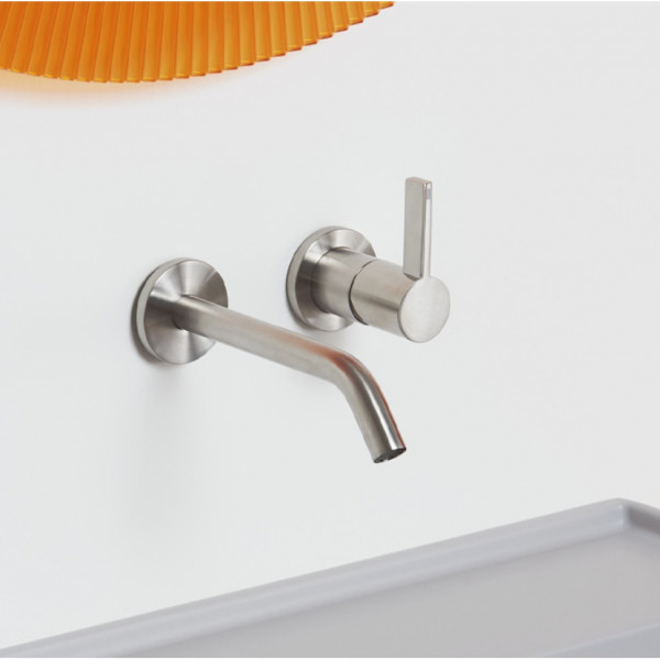 Wall Mounted Basin Tap Laufen KARTELL 2-hole 175 mm Brushed stainless steel