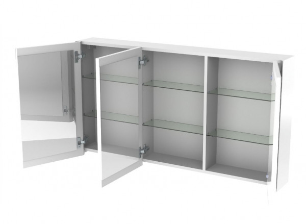 Bathroom Mirror Cabinet Allibert OSLO 3 doors 1000mm Aluminium Grey