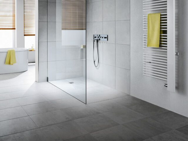 Kermi Rectangular Shower Tray POINT 130mm with off-center drain fitting