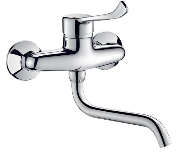 Delabie Wall Mounted Basin Tap Chrome 200 mm 2519LS