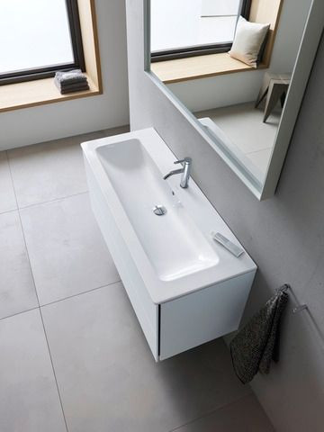 Vanity Basin Duravit ME by Starck, With overflow, 1 hole 1230x180mm White