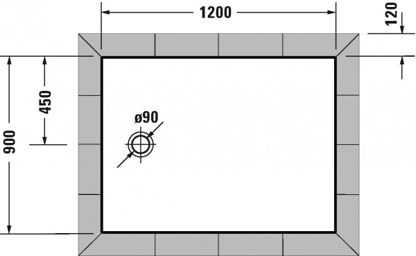 Duravit Rectangular Shower Tray Tempano 1200 x 900 mm White 720198000000000