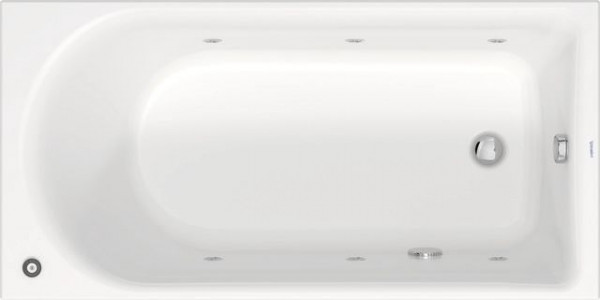 Whirlpool Bath Rectangular Duravit D-Neo, for flush mounting, with overflow 1500x750mm White