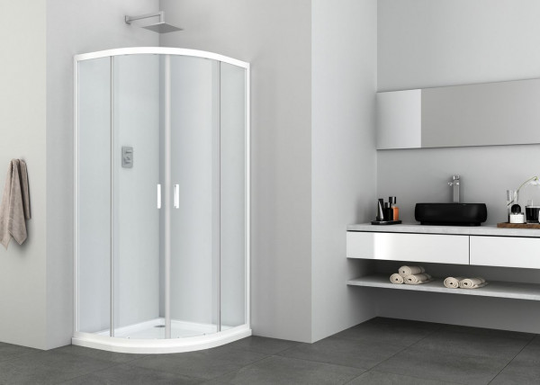 Allibert Sliding shower Door HAPPY corner access 880-900x1850mm Clear