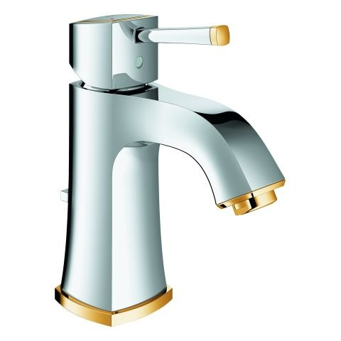 Single Hole Mixer Tap Grohe Grandera with pull tab Chrome/Gold