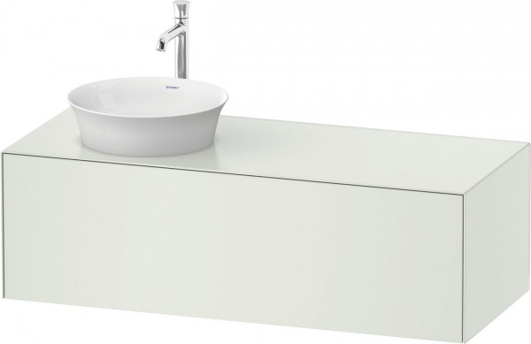 Vanity Unit For Countertop Basin Duravit White Tulip 1 drawer, basin left 1300x408mm White silk matt WT4977L3636