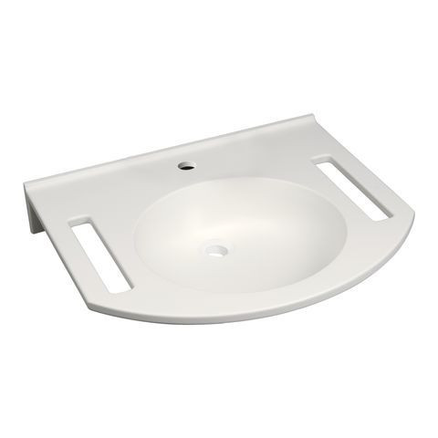 Geberit Disabled Sink Publica 1 Tap Hole Antibacterial 600x115x550mm Alpine White 402160016