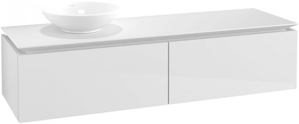 Villeroy and Boch Countertop Basin Unit Legato Washbasin on the left 1600x380x500mm Glossy White
