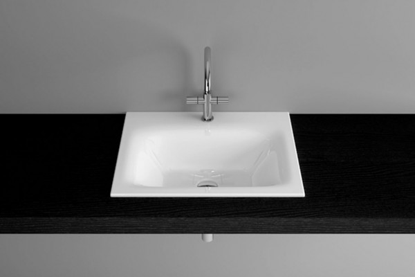 Bette Inset Basin with 1 tap hole Lux 600x495x10mm Manhattan A160-002HLW1,PW