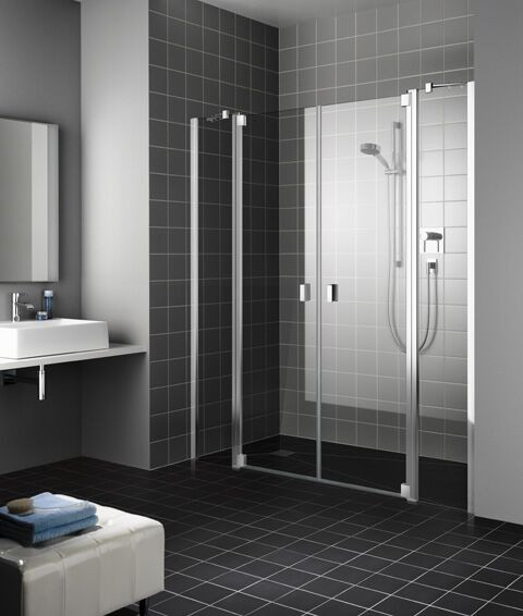 Kermi Pivot shower Doors RAYA 4 parts Fixed walls 1850 x 1200 mm Clear