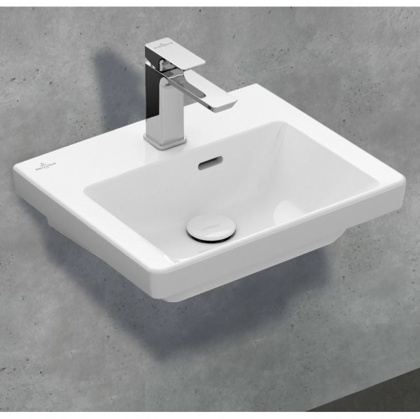 Cloakroom Basin Villeroy and Boch Subway 3.0 1 hole, With overflow, Unpolished 450mm Alpine White