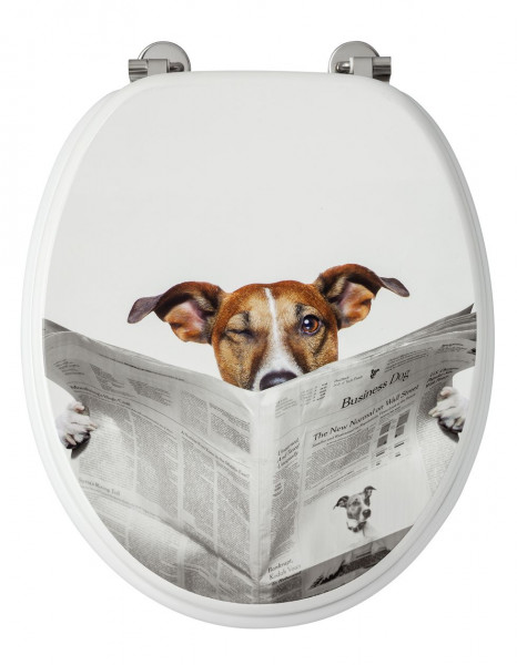 Allibert Novelty Toilet Seat BUSINESS DOG Pattern