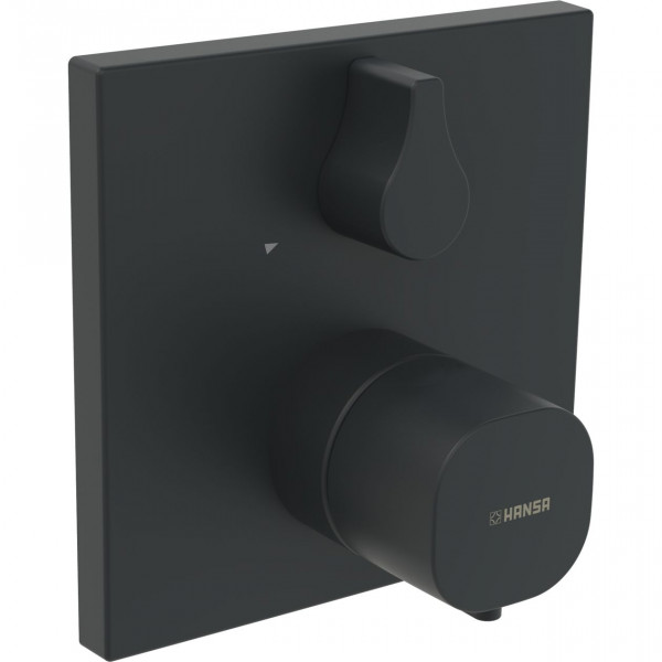 Thermostatic Shower Mixer Hansa LIVING Square, built-in Black Mat