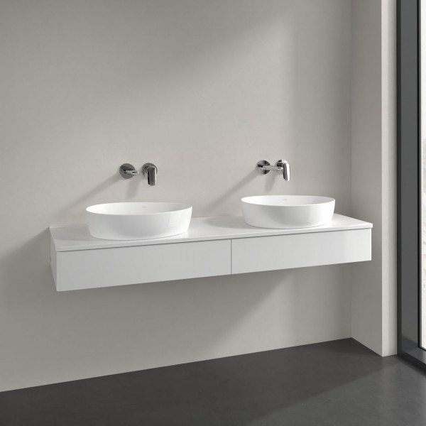 Double Basin Cabinet Villeroy and Boch Antao 2 long drawers 1600x190x500mm Glossy White Laquered