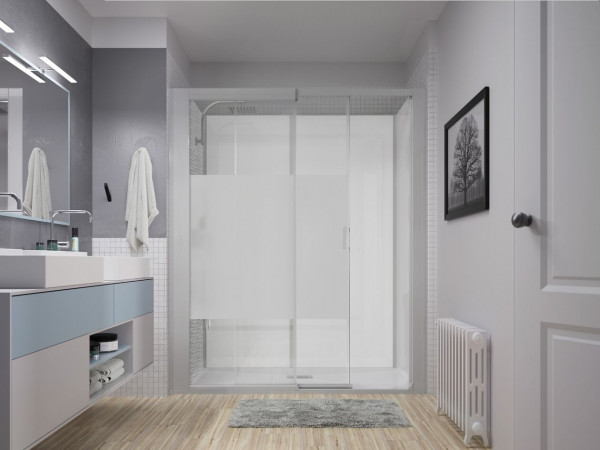 Kinedo Shower Enclosures Kinemagic Design, Niche, Central Band Frosted, 1400x700mm, high, Sliding door