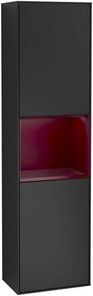 Villeroy and Boch Tall Bathroom Cabinets Finion 418x1516x270mm Black matte Lacquer G460HBPD