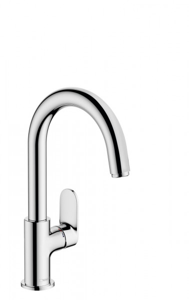 Tall Basin Tap Hansgrohe Vernis Blend with swivel spout and pop-up waste 208x101x316mm Chrome