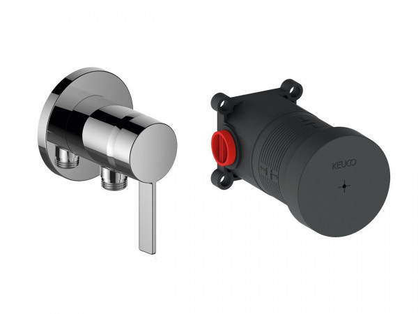 Concealed Shower Tap Keuco IXMO with flush-mounted body, with flexible connection, round Chrome
