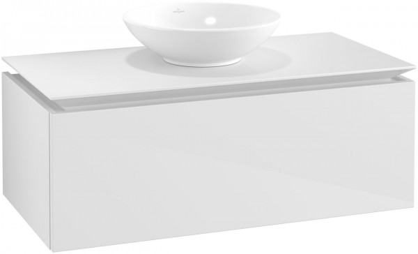 Villeroy and Boch Countertop Basin Unit Legato Washbasin in the middle 1000x380x500mm Glossy White