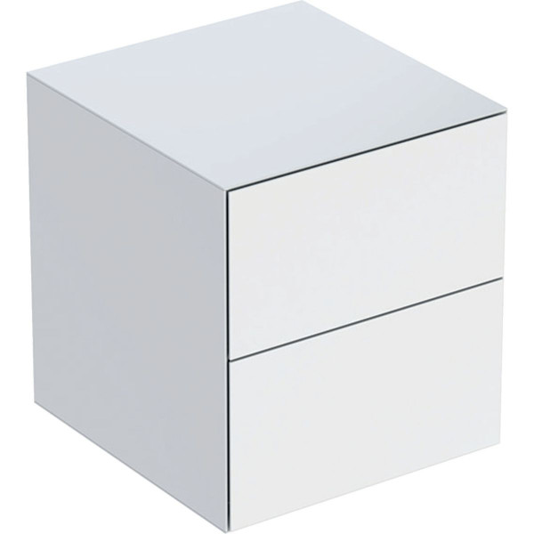 Wall Mounted Bathroom Furniture Geberit One 2 drawers 450x492mm Glossy White