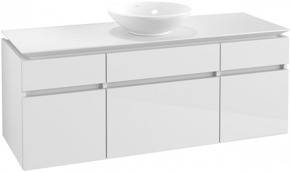 Villeroy and Boch Countertop Basin Unit Legato 5 Drawers 1400x550x500mm Glossy White