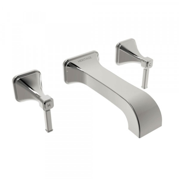 Heritage Bathrooms Wall Mounted Bath Filler Somersby 56x203x240mm Chrome
