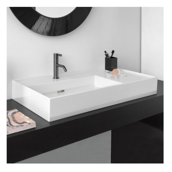 Countertop Basin Laufen KARTELL 1 hole, shelf on the right 460x150x900mm White