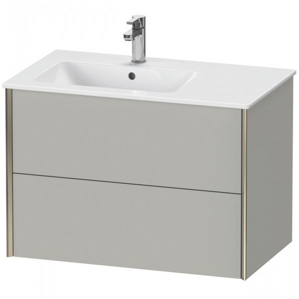 Vanity Unit Built-In Basin Duravit XViu 2-drawer wall-hung, for left-hand washbasin ME 810mm Concrete Grey Matt/Champagne XV41580B107