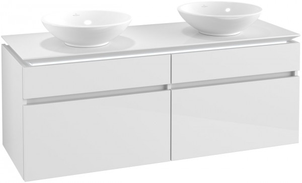 Villeroy and Boch Countertop Basin Unit Legato 1400x550x500mm Glossy White | Both Sides | With Light