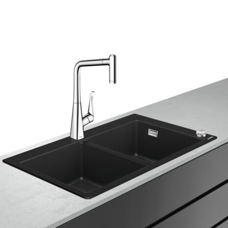 Hansgrohe Undermount Sink C51 Pack Graphite Black/Chrome 880 mm 43216000