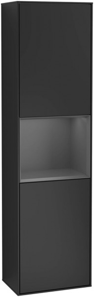 Villeroy and Boch Tall Bathroom Cabinets Finion 418x1516x270mm Black matte Lacquer G460GKPD