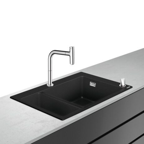 Hansgrohe Undermount Sink C51 Pack Graphite Black/Chrome 770 mm 43220000