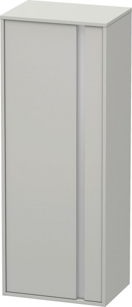 Tall Bathroom Cabinet Duravit Ketho half-column, left door, silver handle, 3 shelves 1320mm Concrete Grey Matt KT1267L0707