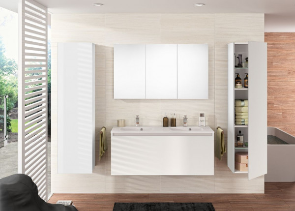 Allibert Tall Bathroom Cabinet NORDIK 1 door 420x1560x370mm Ultra Matt White