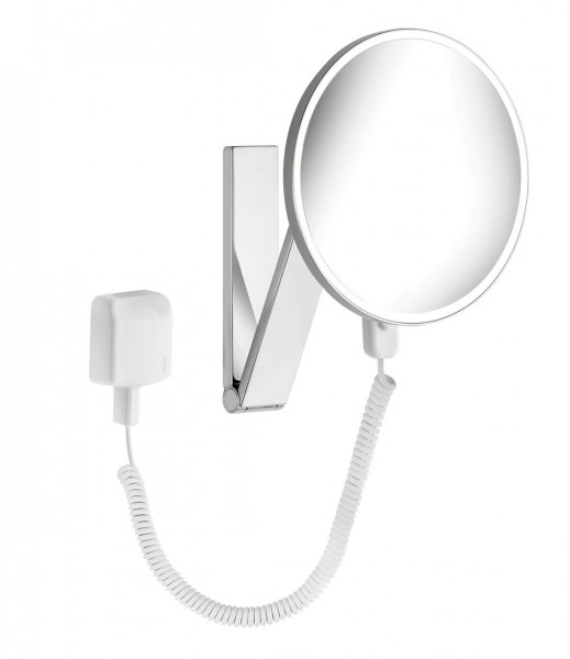 Shaving Mirror With Light Keuco Ilook_move wall model, round/illuminated with cable-free sensor control, DALI  Chrome