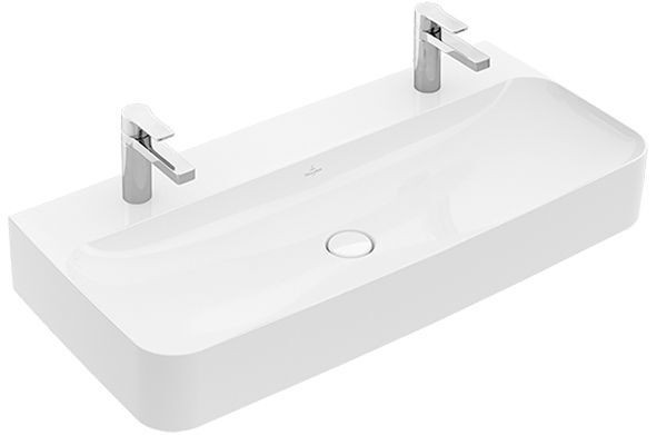 Villeroy and Boch Double washbasin without overflow Finion 1000 x 470 mm (41681) White Alpin CeramicPlus