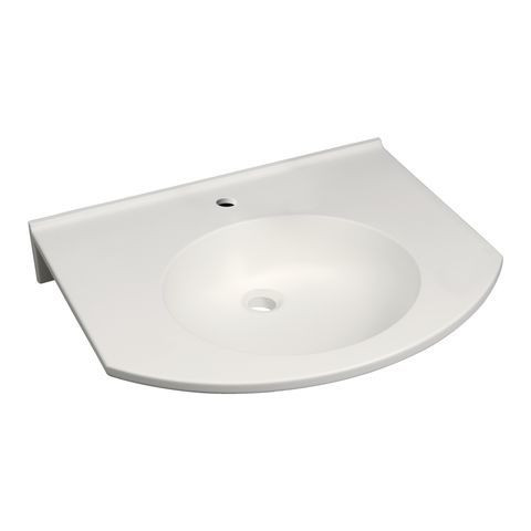 Geberit Disabled Sink Publica 1 Tap Hole Antibacterial 600x115x550mm Alpine White 402060016